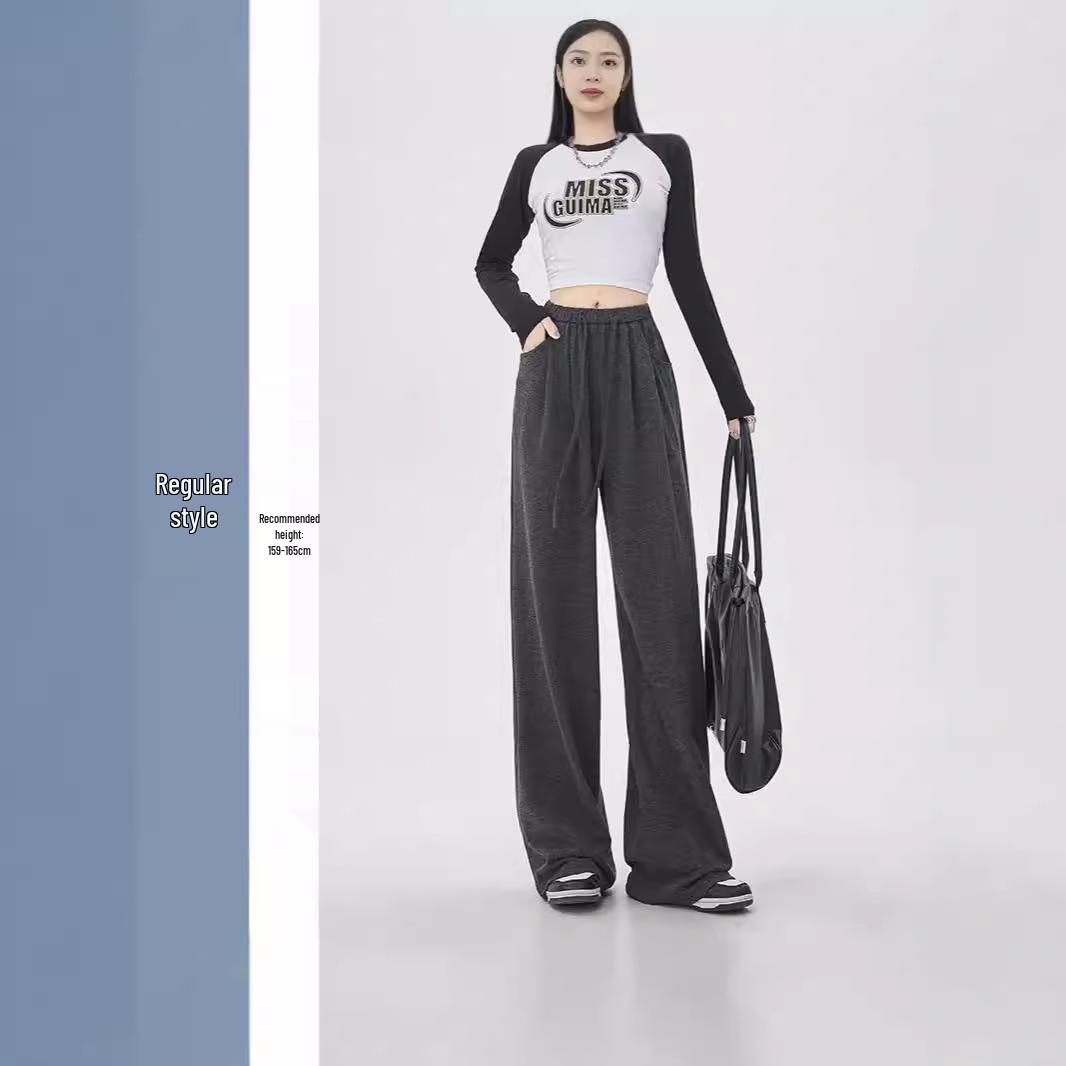 

Women s Autumn/Winter High-Waisted White Wide-Leg Glutinous Rice Pants - Loose, Casual, Straight-Leg Design XXL