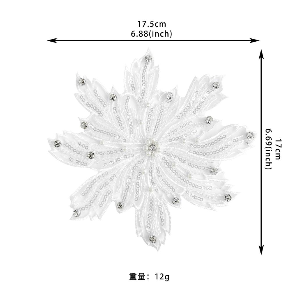 Color Heavy Industry Beads Organza Sequins Flower Clothing Dress Dress Top Luggage Decoration Cloth Sticker Accessories