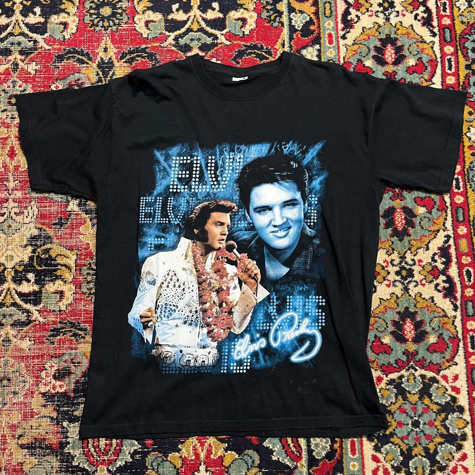 Vintage Elvis Presley Graphic Tee Black— Size XL XL
