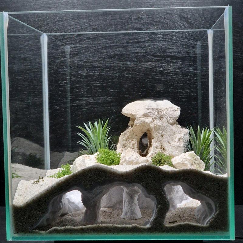 1Pcs 3D Print Natural Curve Under Gravel Tunnel Cave Aquarium Decor Fish Tank Underground Cave For Fish Reptile Shelter