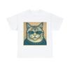 Vintage Style Cat Art T Shirt Unisex Heavy Cotton Tee Pet Lover Hipster NEW