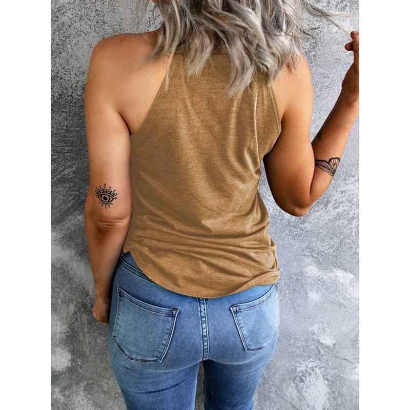 Women's New Hanging Neck Sleeveless Vest Top