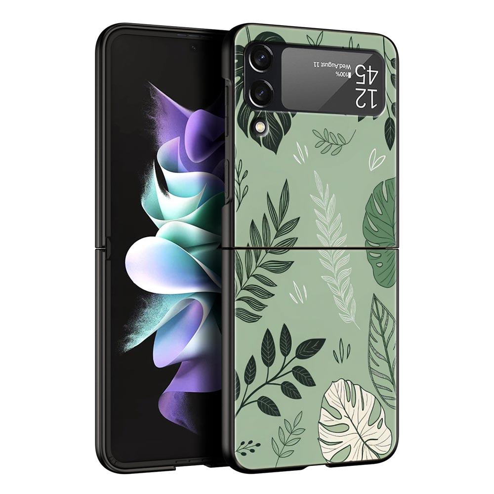 Handyhülle für Samsung Galaxy Z Flip 3 4 5 6 7 Faltbar Für Samsung Z Flip4 Flip5 PC Hartschalenhülle Stilvolles Design mit Blumenmuster