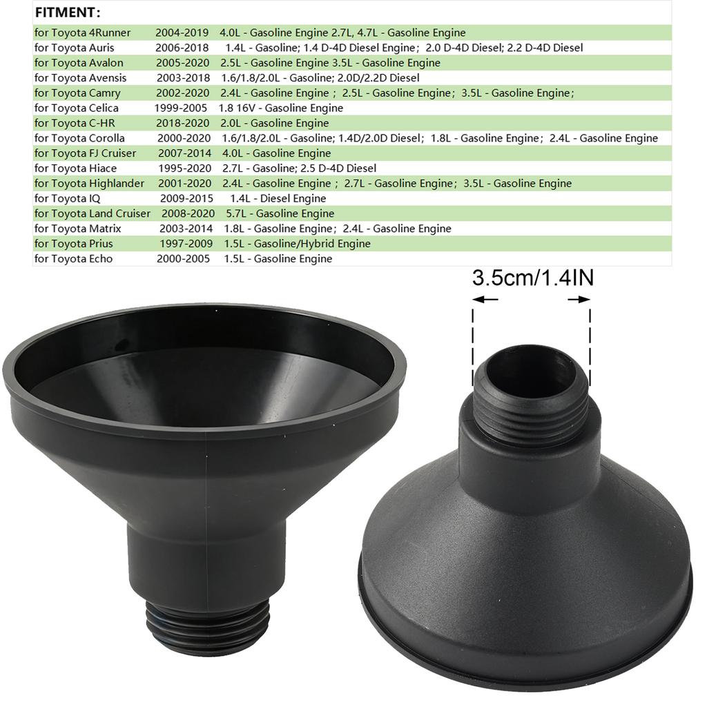 Threaded Engine Oil Funnel Filler No-Spill for Toyota Corolla Camry Highlander Land Cruiser RAV4 Spill Proof Oil Change Tool