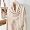 Simple literary and artistic yarn with sunscreen, elegant shawl, women's solid color square short fringed temperament scarf