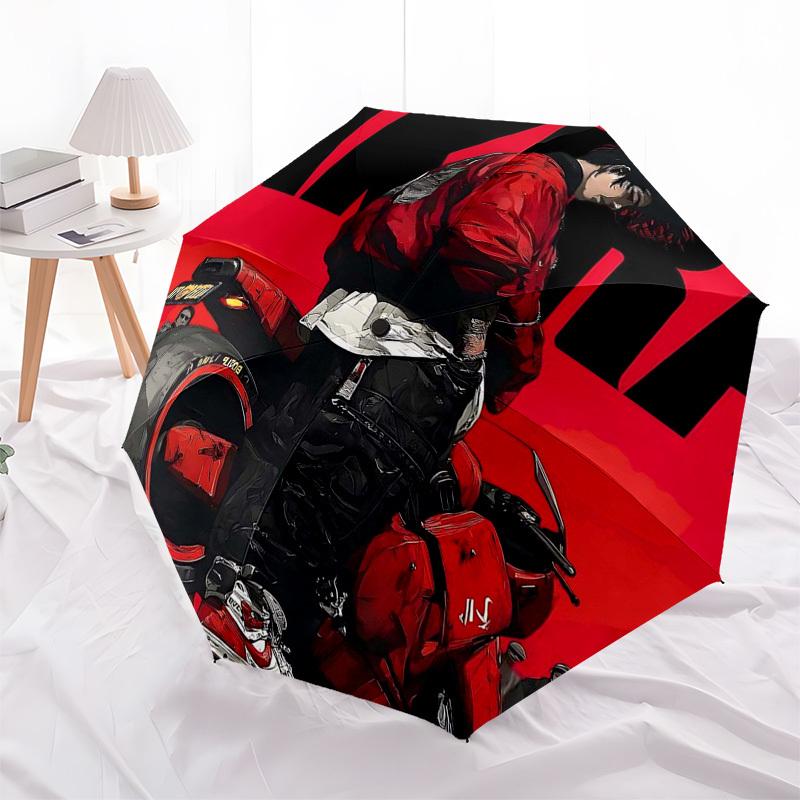 

1pc Akira Anime Character Outdoor Umbrella - Automatic Opening/Closing, Portable 3-Fold Design with 8-Rib Iron Frame - Perfect Gift for Fans, Traveler