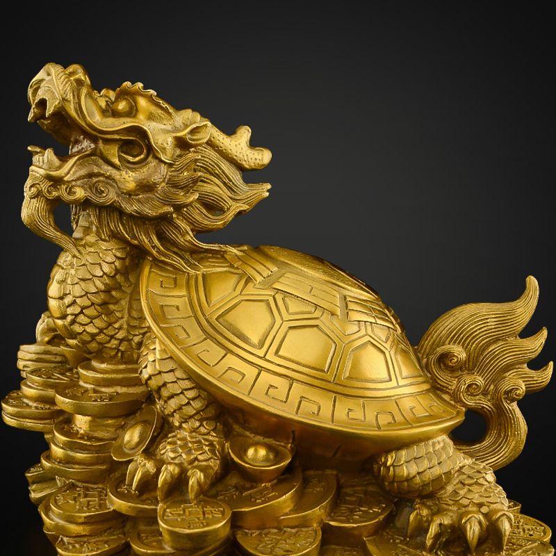 Brass Dragon Turtle Bagua Ornament