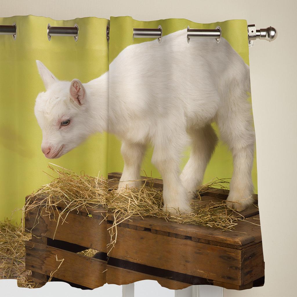 Zwierzę Koza Zasłona Okienna Sypialnia Pokój Dzienny Zasłony Okienne Dekoracja Kuchni Rolety Zasłona
