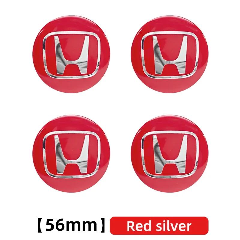 4pcs 3D 56mm 60mm 65mm Car Wheel Hub Centre Cap For Honda Badge Emblem Hub Center Cover Car Logo Sticker Car Styling Accessories ahn256