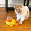 Yellow Duck Shaped Interactive Cat Treat Dispenser Long-Lasting Plastic Training dogToy Puzzle Slow Feeder Dog Entertainment Toy