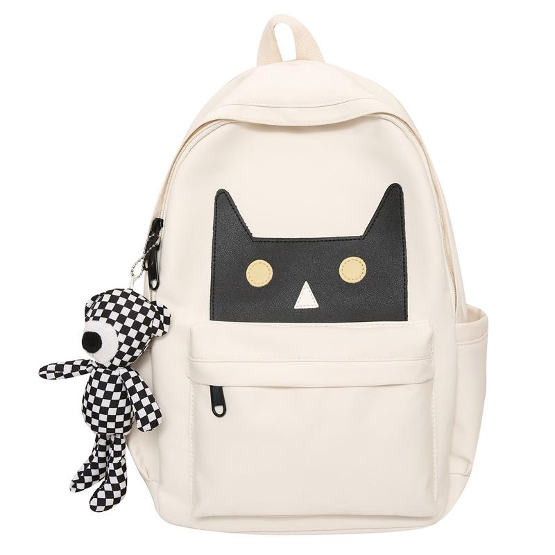 Fashion Kitten Backpack Contrasting Colors Cute Large Capacity College Student Schoolbag Commuter Computer Backpack Female