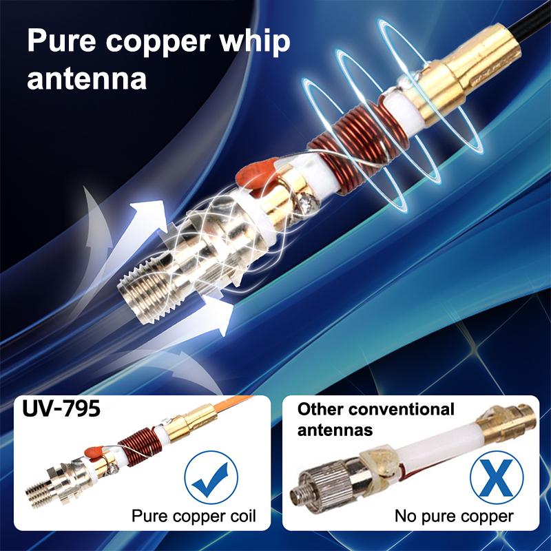 Ar-795 Sma-F Female Dual Band Vhf/Uhf 136-174Mhz/400-520Mhz Soft Antenna Ar-795 For Uv-5R Uv-82 Bf-888S Walkie Talkie Ar-795