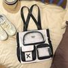 High value dopamine sweet contrasting color girl heart backpack college wind junior high school students multi-compartment backpack
