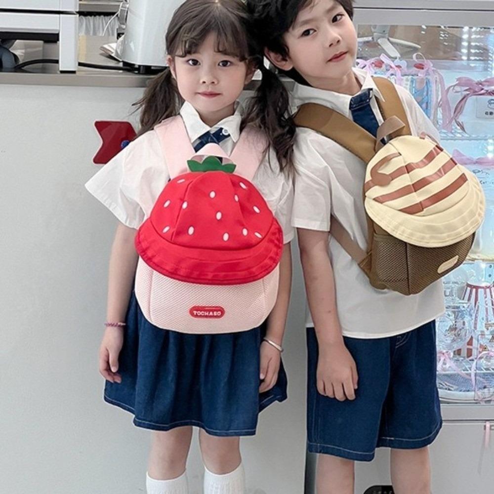 Strawberry Cartoon Daypack Cloth Students School Bag Portable Children Backpack  Travel