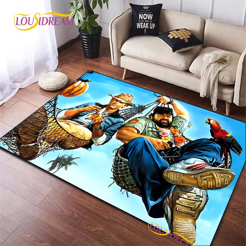 Bud Spencer & Terence Hill Szőnyeg Nappalihoz Hálószobai Szőnyeg Konyhai Ajtó Gyerekek Csúszásmentes Padlószőnyegek fotózási kellékek Alfombra Szőnyeg