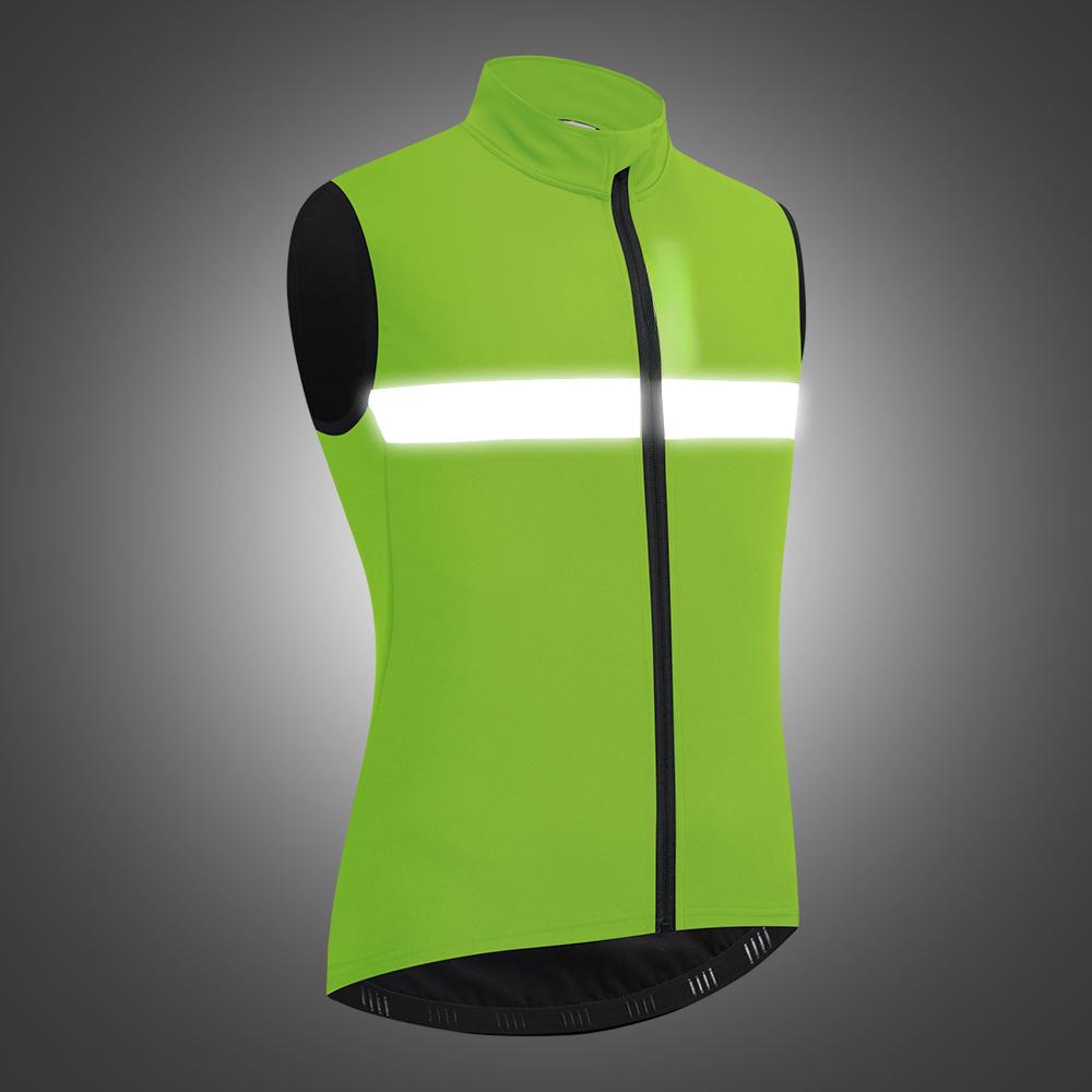 Men Fleece Lined Cycling Vest Windproof Reflective Sports Safety Bike Vest for Riding Running Jogging Hiking