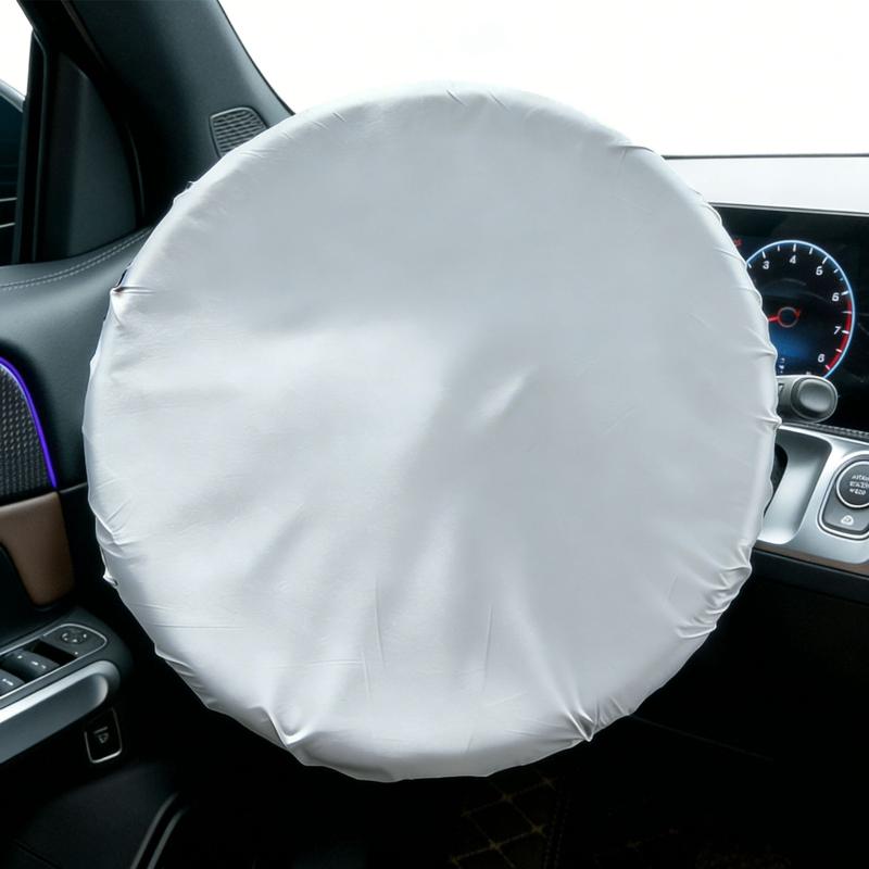 Steering Wheel Sun Shade Cover Universal Silver Coated Cloth Anti Scald Heat Proof Sun Protection for Vehicle