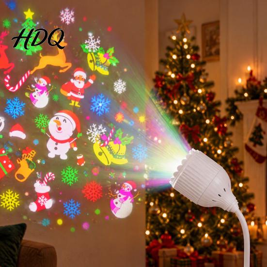 Ambient Night Lamp USB Christmas Snowflake Projector Light Flexible Gooseneck Projection Lamp Decorative LED for Bedroom Ceiling Decoration Pattern