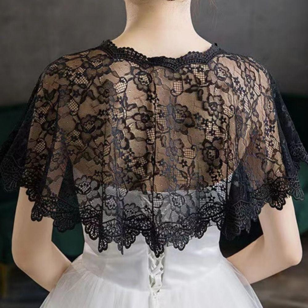 Hollow Out Lace Cover Up Tops Retro Fake Collar Fashion Lace Shawl Poncho  Shoulder Decoration