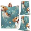 A Beagle Dog With Sparks Embodies Energetic Canine Playfulness Blankets Flannel Sofa Throw Blanket Breathable Throws Bedspread