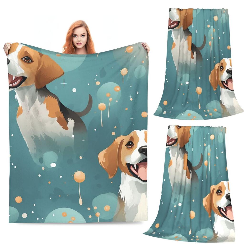 A Beagle Dog With Sparks Embodies Energetic Canine Playfulness Blankets Flannel Sofa Throw Blanket Breathable Throws Bedspread