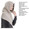 Men Women Shawl Scarf Solid Color Adjustable Drawstring Hooded Design Scarf 2 In 1 Winter Outdoor Hooded Wrap
