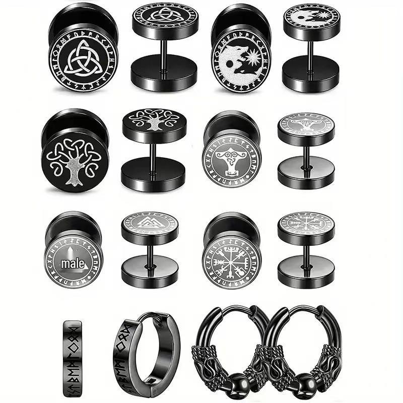 Luxury Stainless Steel Women's Stud Earrings: European & American Fashion Set