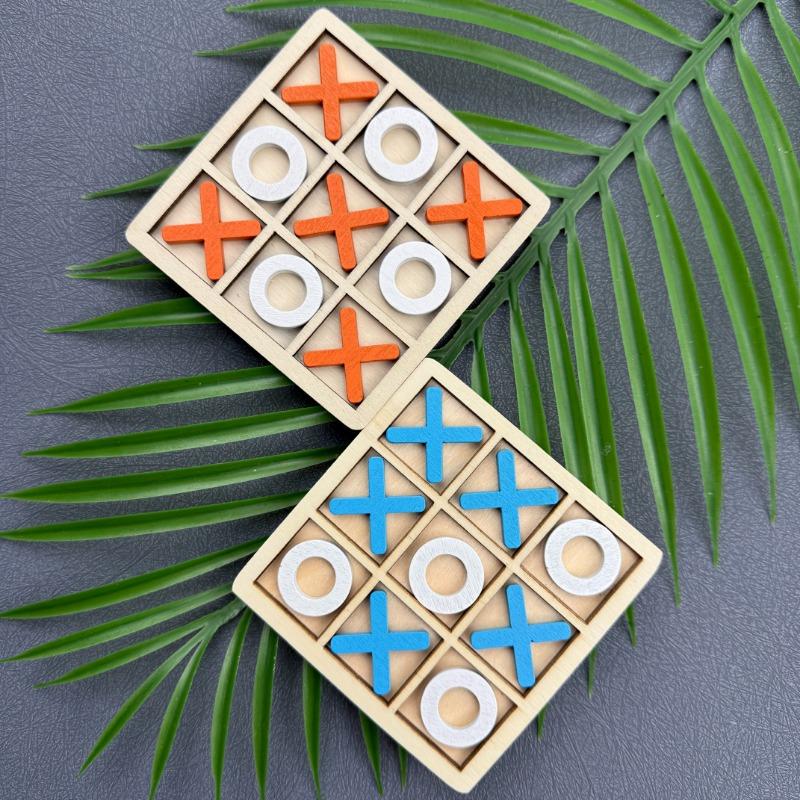 wooden tic tac toe board game