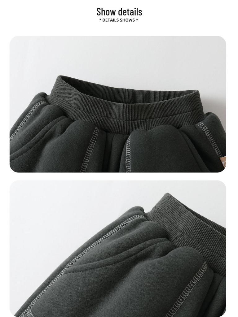Kaka Panda Kids' Winter Sports Pants - Thick, Warm Cotton for Boys & Girls