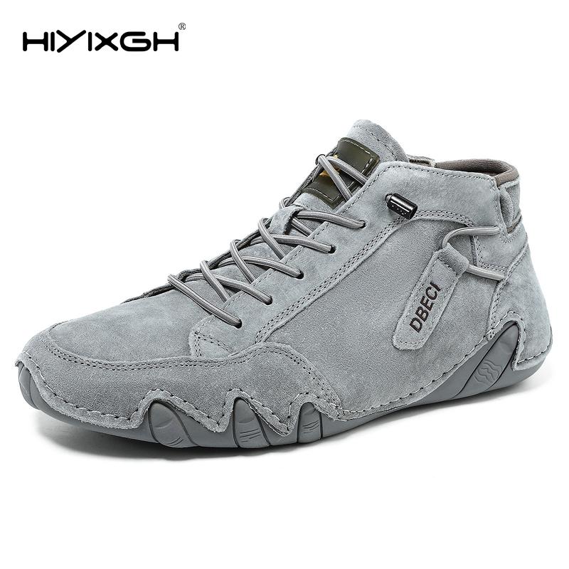 

Genuine leather casual shoes men s sports shoes fashionable outdoor walking shoes luxury men s boots loafers 2025 new products 38 серый