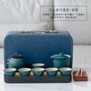 Outdoor camping kung fu teapot retro Jiangshan travel portable cover bowl set business annual meeting