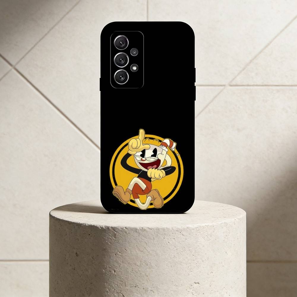 C-Cuphead Phone Case For Samsung S25,24,23,22,30,21,10,9,Ultra,Plus,Lite Soft Black Case Samsung S20fe