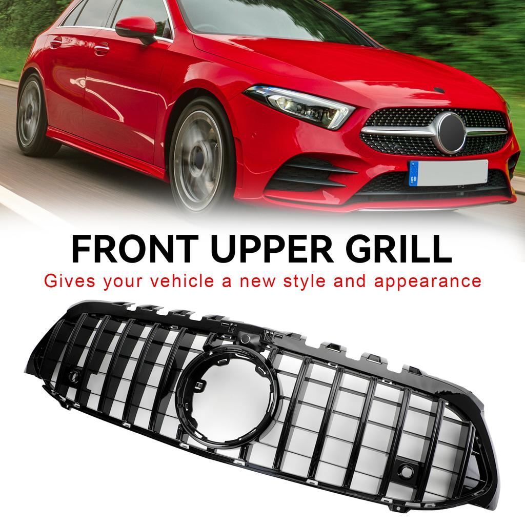 GT Style Front Bumper Grille Grill Fit Mercedes Benz A-Class W177 2019-2023