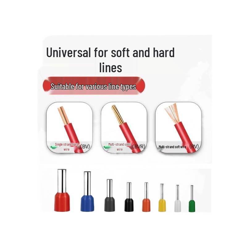 Electrician's Self-Adjusting Tubular Terminal Crimper Set with Four-Sided Pliers