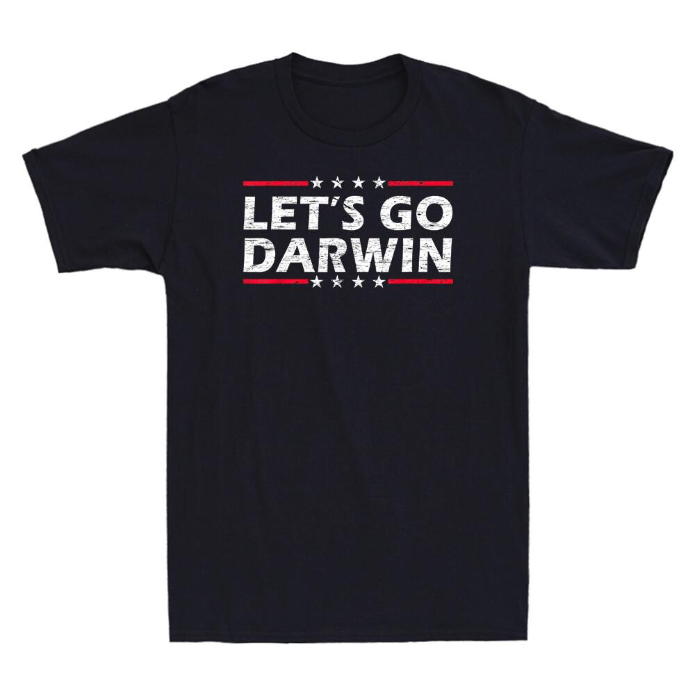 Lets Go Darwin Shirt Funny Sarcastic Lets Go Darwin Vintage Mens T-Shirt Black S