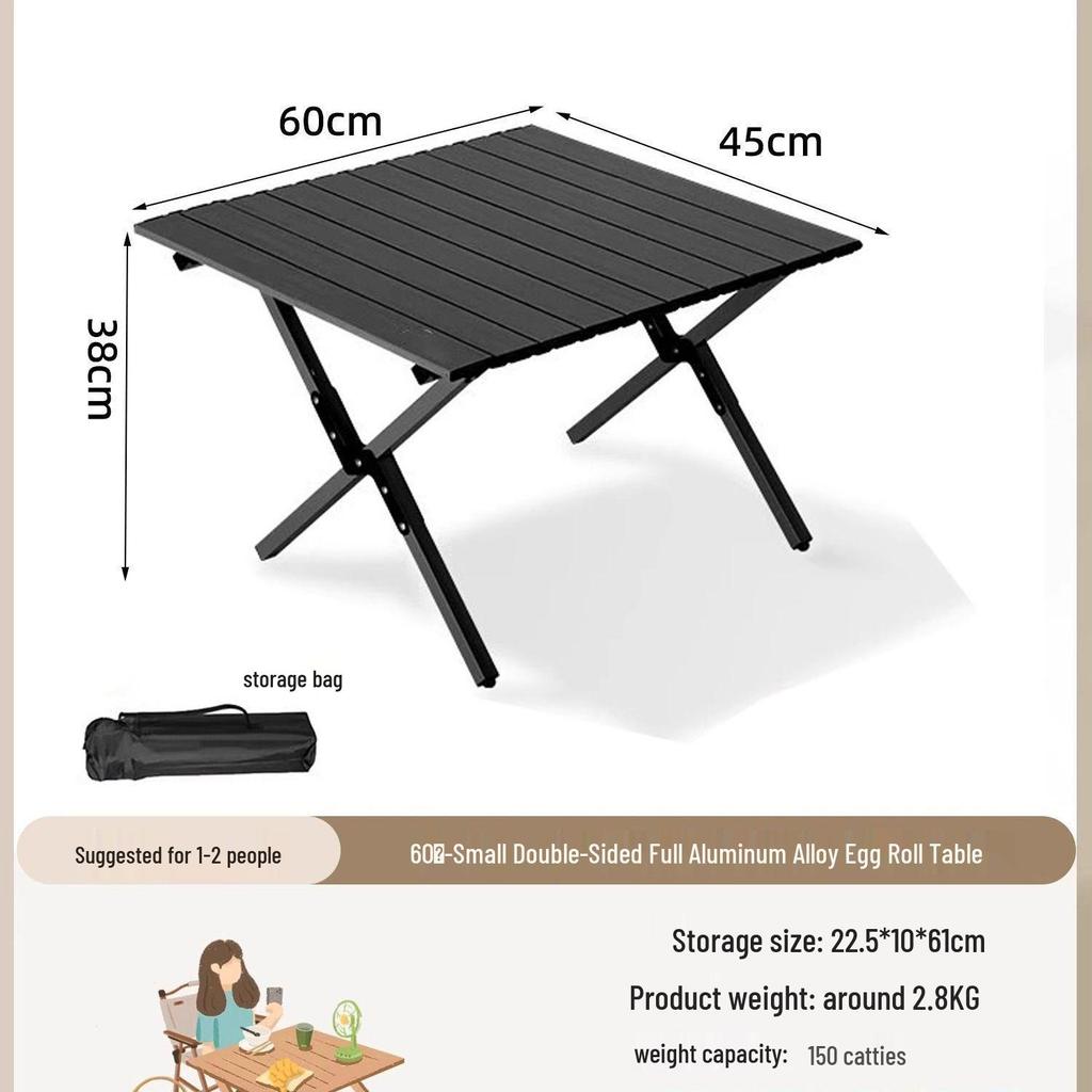 Collapsible Metal Table and Chair Set for Outdoor Use - Ideal for Camping, Patio, Night Markets, and Street Vending