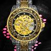 Top Brand New European and American Style Men's Fashion Hollow Retro Carved Automatic Mechanical Watch