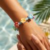 Colorful Soft Clay Flower Glass Beaded Bracelets For Women Men Bohemia Summer Beach Floral Bangle Vacation Fashion Party Jewelry