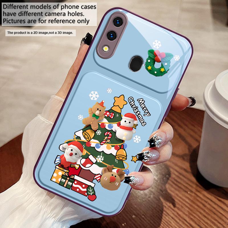 Cartoon Christmas tree For Samsung A73 72 71 A70 56 55 54 A53 52 51 50 42 A35 A34 33 32 31 26 25 24 23 22 30 glass phone case