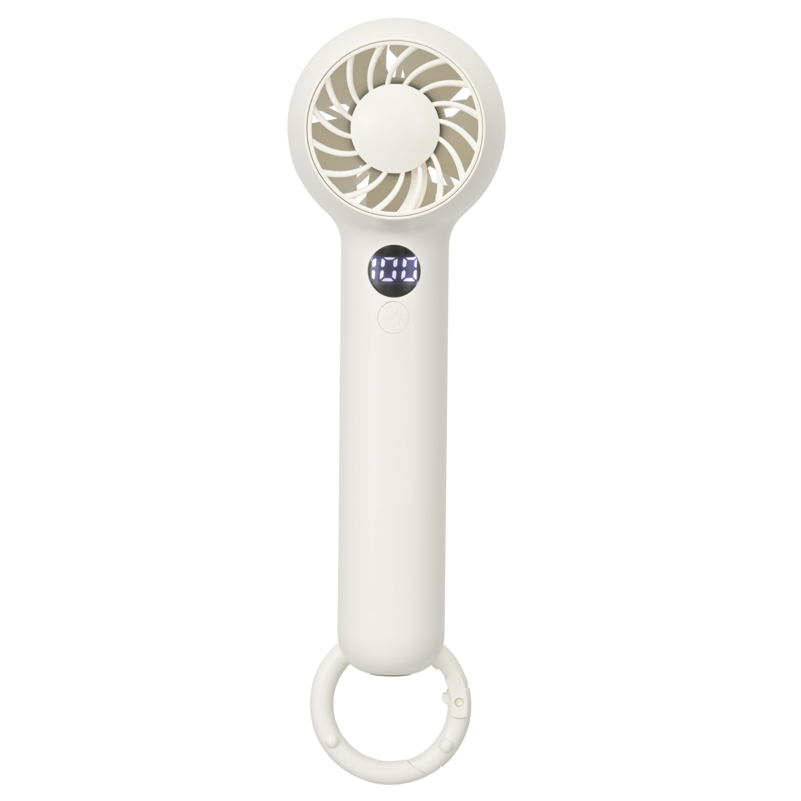 

OHM Electric Mini Portable USB with Neck Desk Fan, Rechargeable, Carabiner, Fan, Fan, White, KIS-HF1200JA-W (Product Code 08-1604) білий