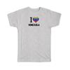 I Love Venezuela Flag Heart Country Crest Venezuelan Expat T Shirt