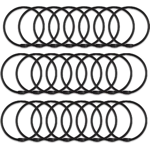 24 Pack Shower Curtain Rings, Rustproof Decorative Metal Round Shower Curtain Hooks for Bathroom Shower Rod (Black)