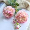 Rose Peony Artificial Flower 3 Heads Plastic for Wedding Office Living Decor