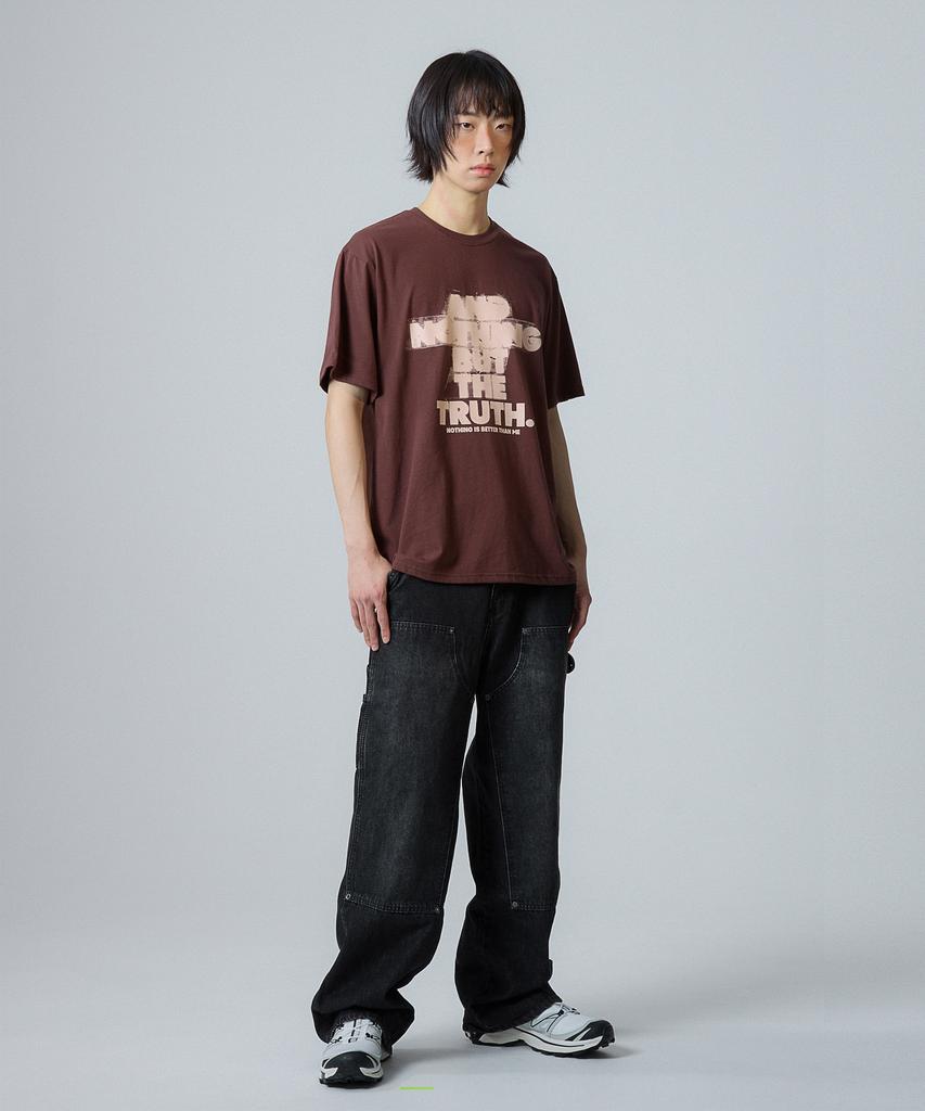 Nasttingijeubeleoldaenmi Scratch Lettering Tee_Brown