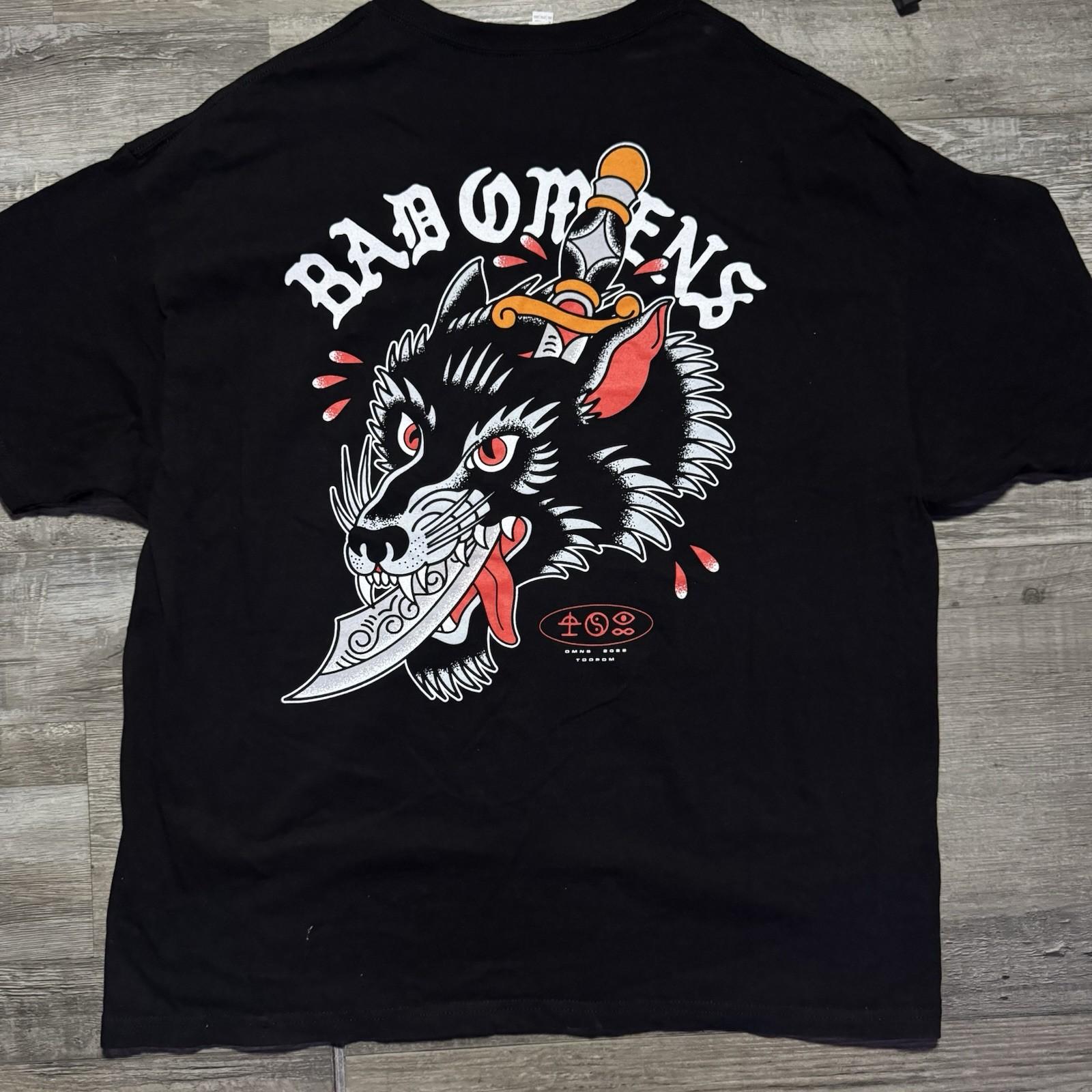 Bad Omens The Death of Peace of Mind Wolf Dagger Graphic Band T-Shirt Black XL Unisex T-Shirt S