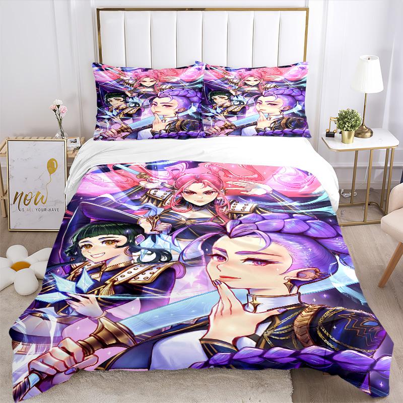 Fantasy Heroes Unite Print 3Pcs Bedding Setduvet Cover With 2 Bedropillowcase Home Birthday Gift