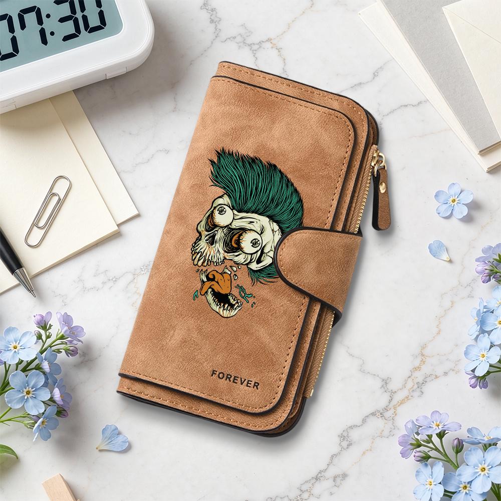 Gothic Skull Pattern Long Wallet