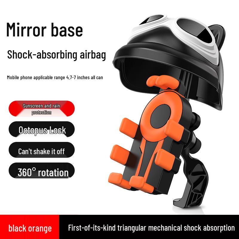 Shockproof Rainproof Phone Holder for Electric Cars, Motorcycles & Takeaway Helmets with Sunshade and Navigation Support.