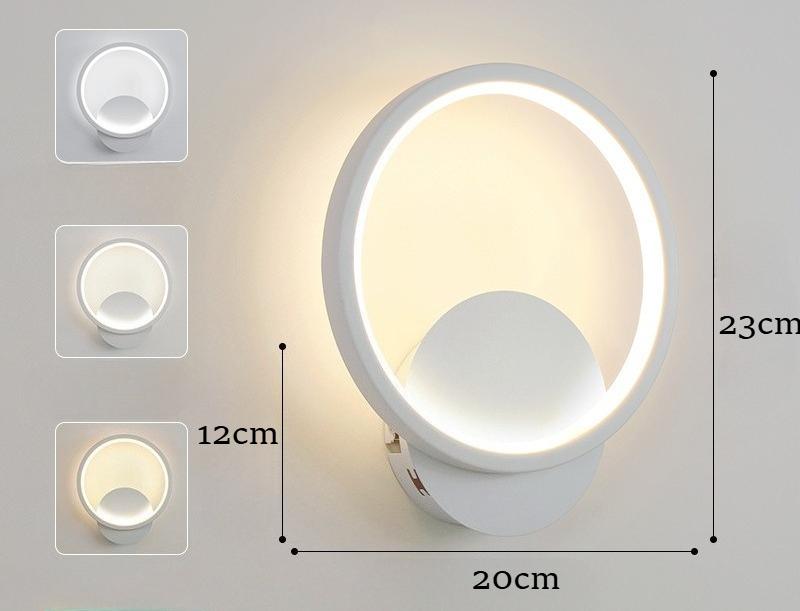 Modern LED Wall Lamp Round Light Aluminium Home Decor Bedroom Bedside Living Room Hallway Corridor Foyer Indoor Lighting Fixture