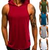 Men's Gym Pullover Vest Sleeveless Casual Hoodie Hooded Tank Tops Muscle T-Shirt